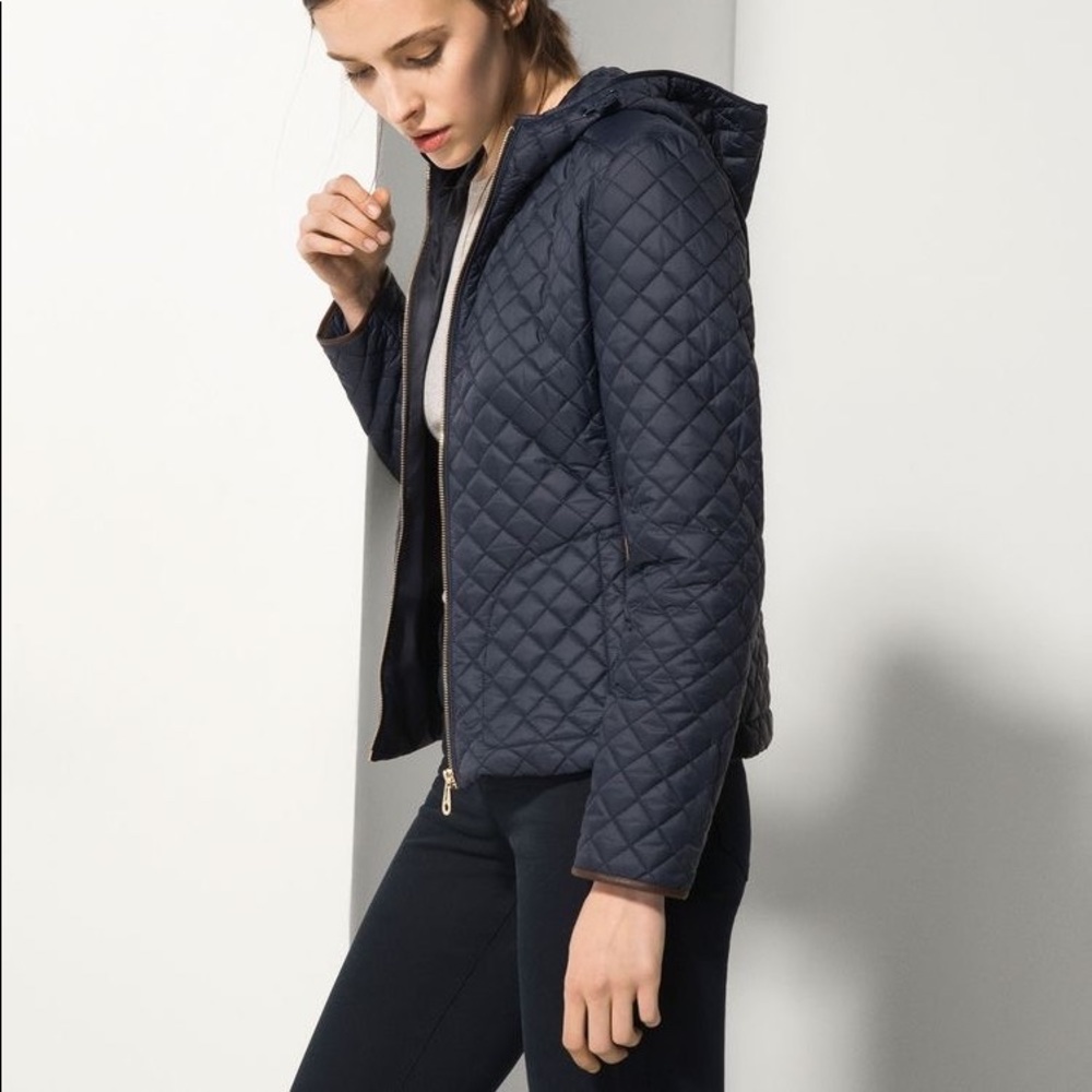 Massimo Dutti quilted hooded jacket